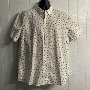 Bonobos Avocado Print Hawaiian Shirt Button Up Short Sleeve with Tags XXL Slim